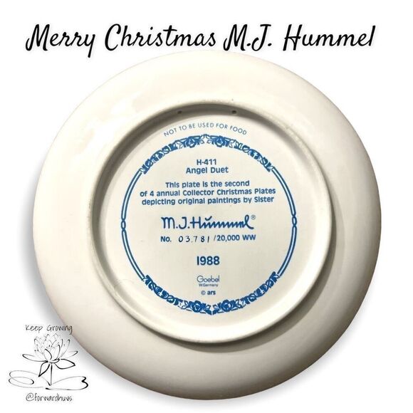 M.J. Hummel Christmas Plates 1987-1990 | 4 Plate Collection - Picture 5 of 12